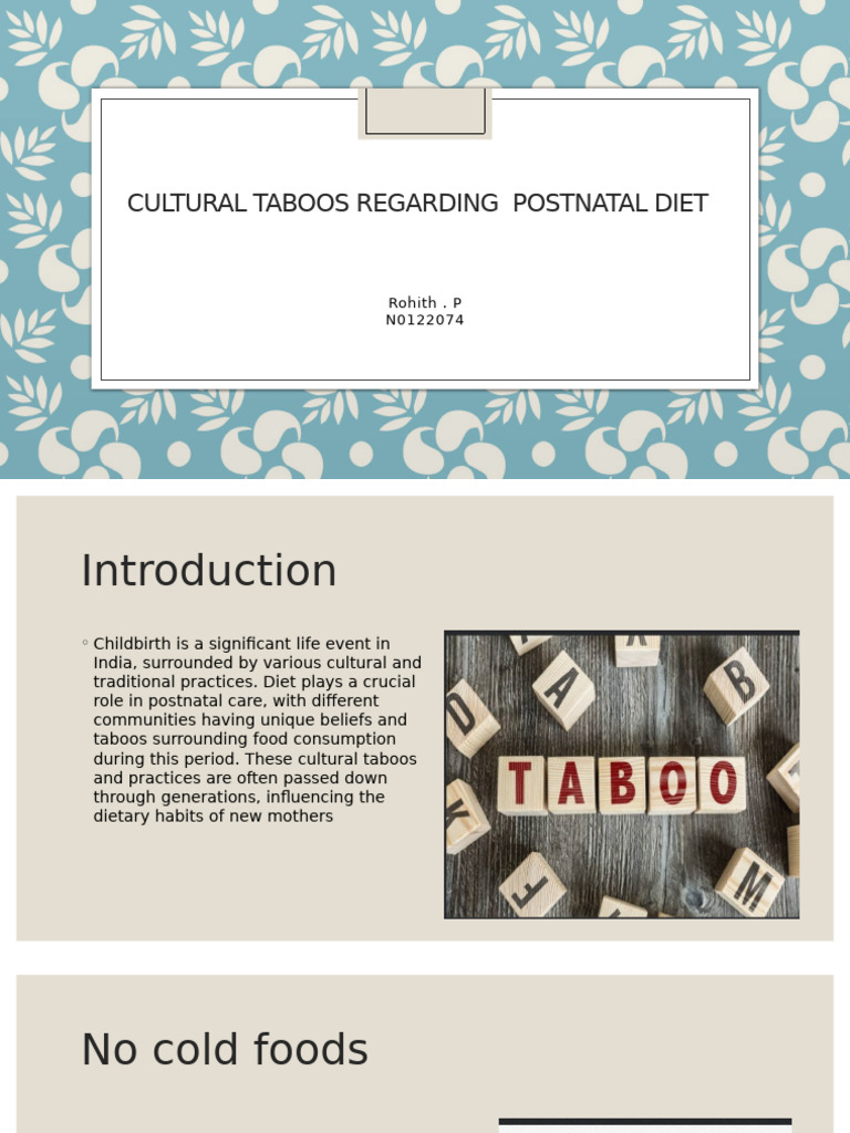 Postnatal Diet Cultural Taboos | PDF