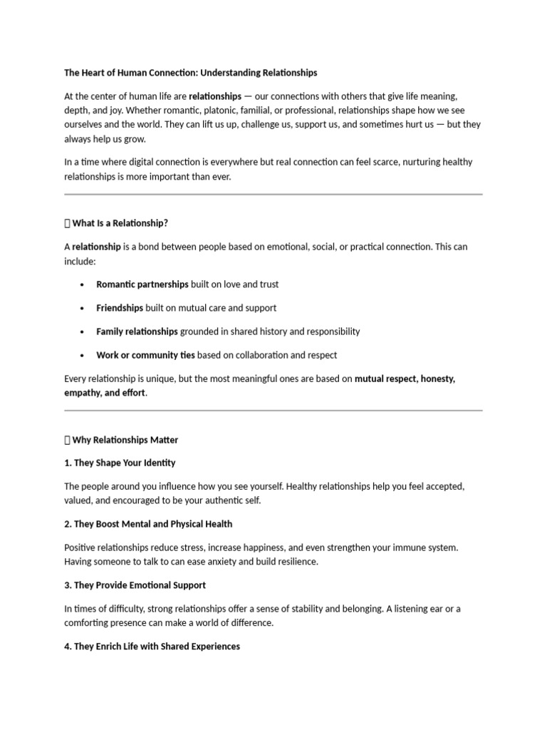 Understanding Healthy Relationships | PDF | Psychological Resilience | Love