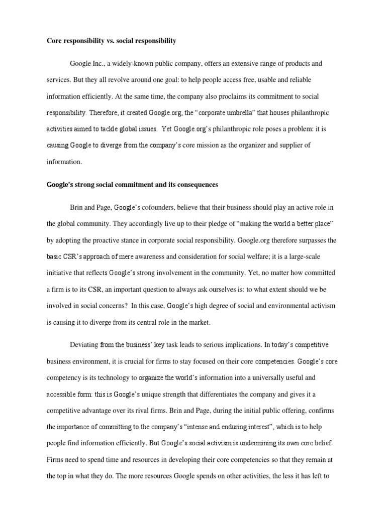 Case Study Pdf Corporate Social Responsibility Philanthropy