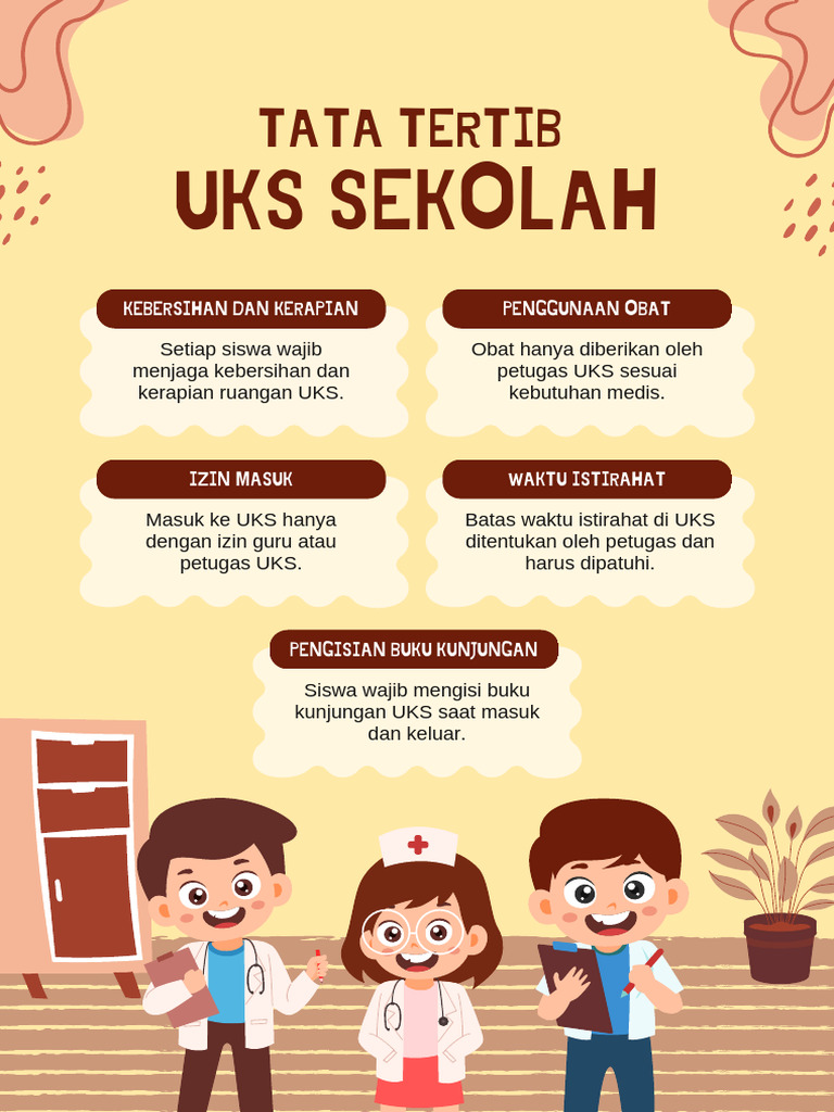 Kuning Ilustrasi Tata Tertib UKS Sekolah Poster | PDF