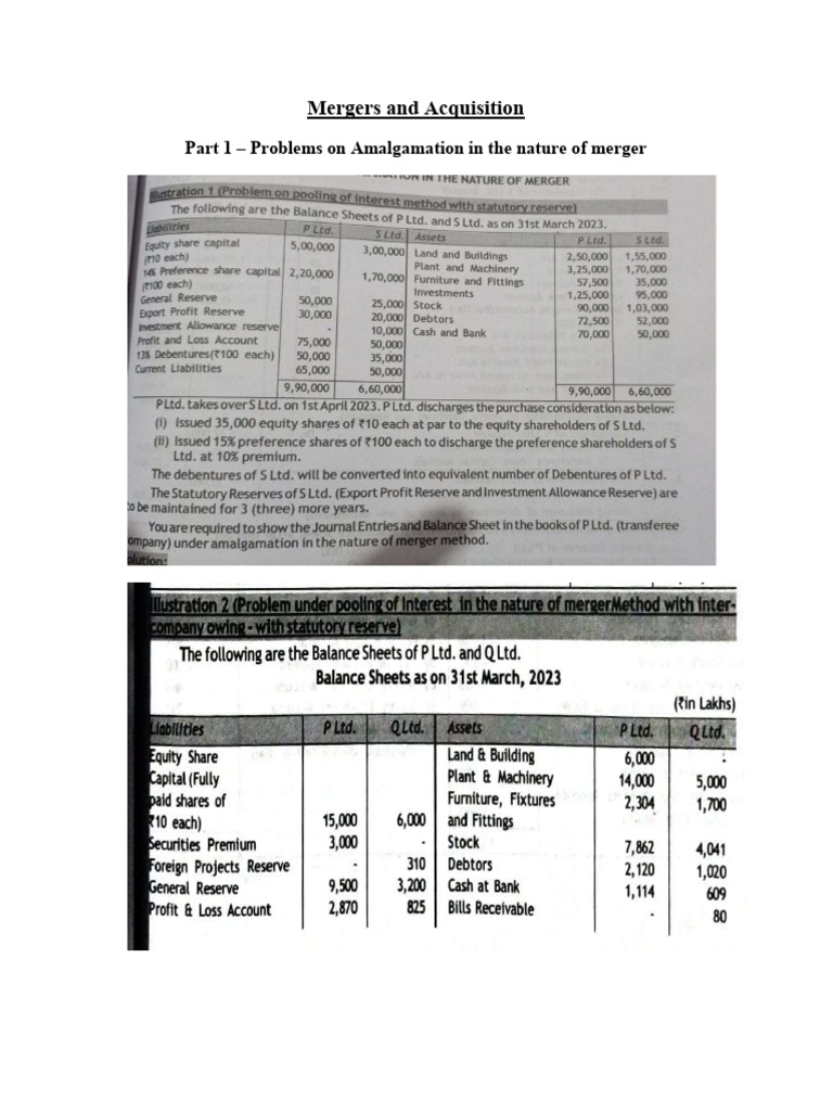 Mergers and Acquisition - Part I | PDF