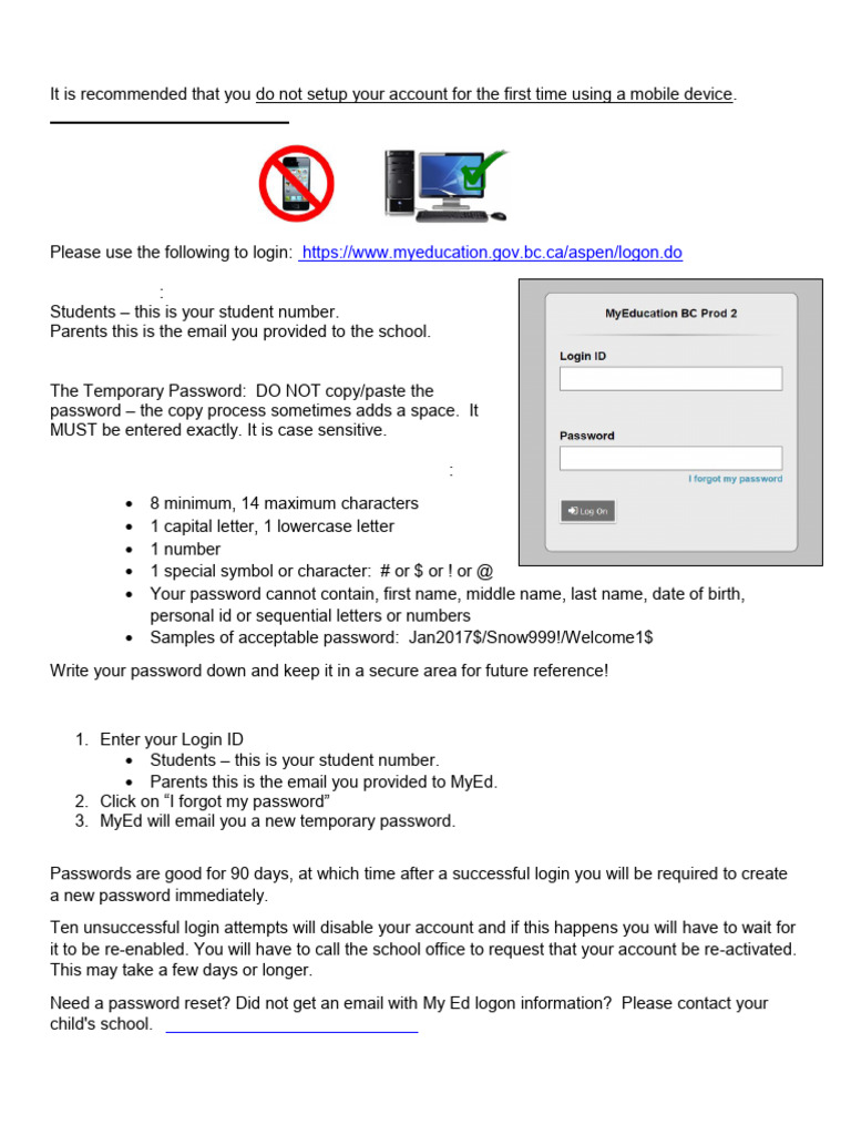 MyEd BC Portal Login Guide | PDF