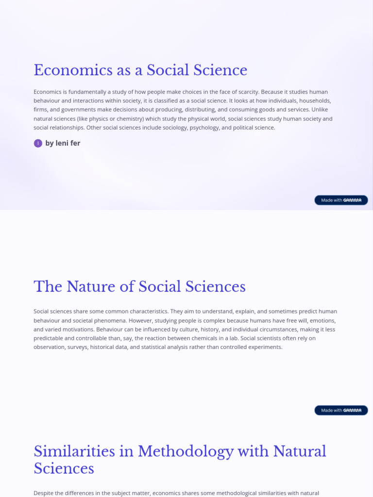 Understanding Economics as a Social Science | PDF | Economics | Science