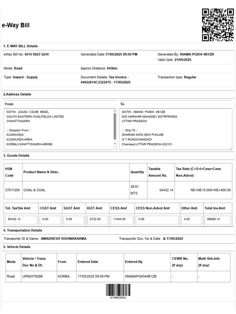 SECL Inward (28.61 MT) Kusmunda | PDF | Public Finance | Payments