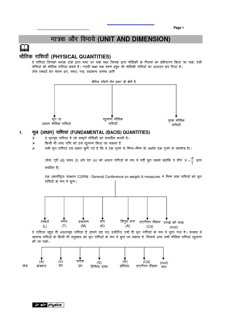 1.unit and Dimension | PDF