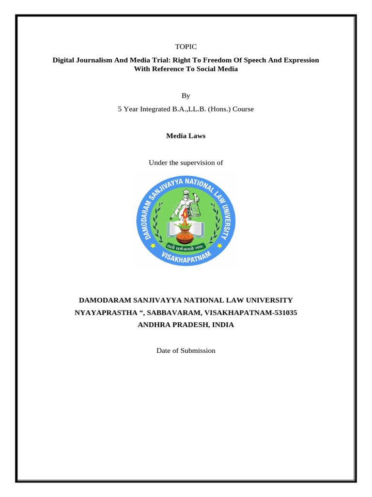 Digital Journalism & Free Speech Rights | PDF | Right To A Fair Trial ...