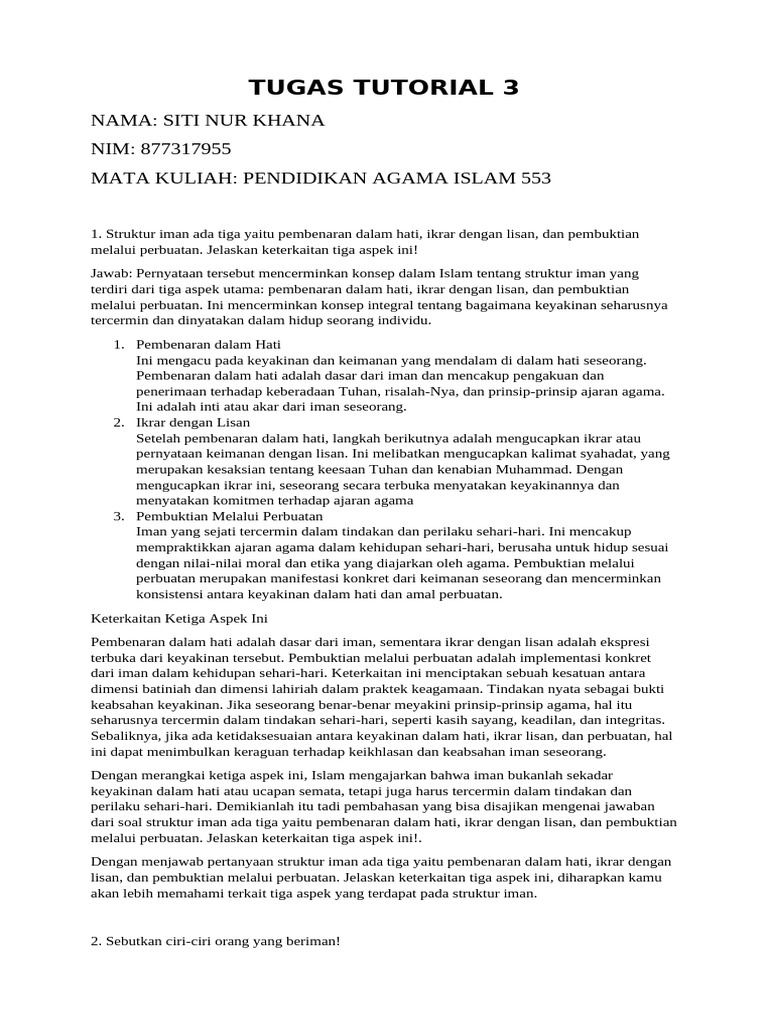 Keterkaitan Iman dan Perilaku dalam Islam | PDF