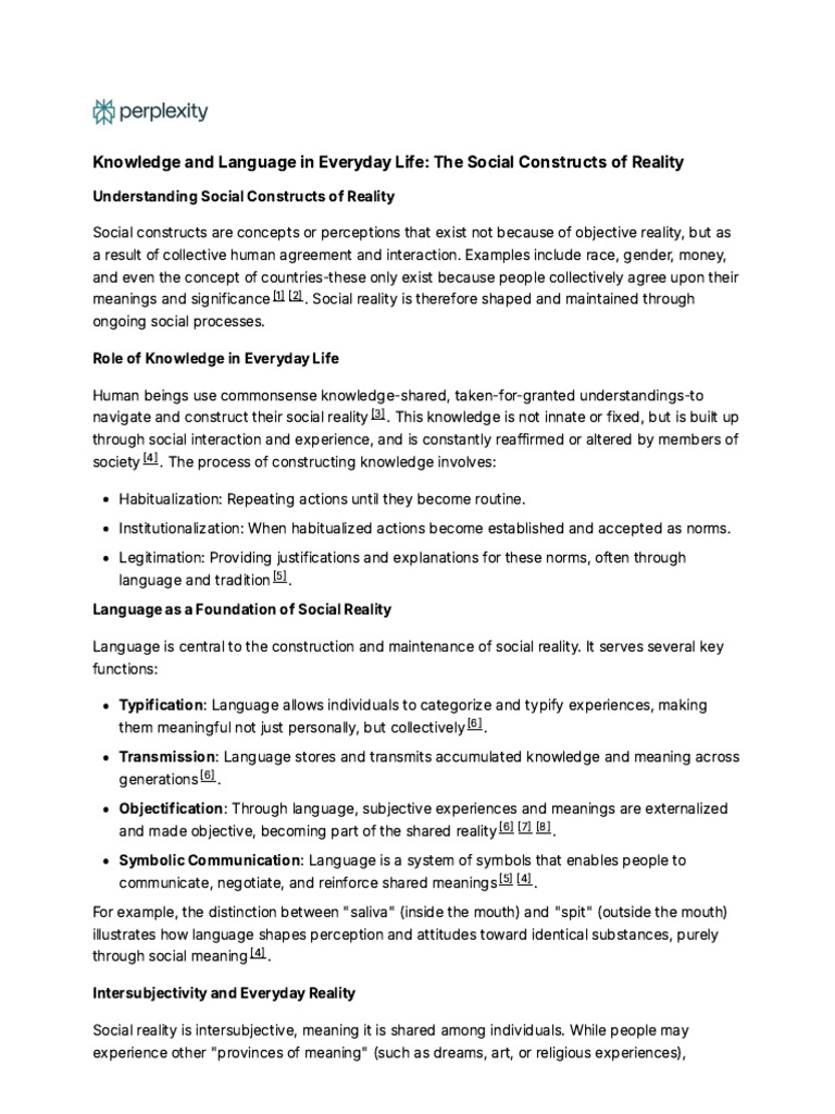 Social Constructs and Reality Explained | PDF | Reality | Social ...