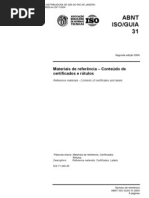 NBR 31 ABNT ISO GUIA 31 - Conteudo de Certificados de Materi