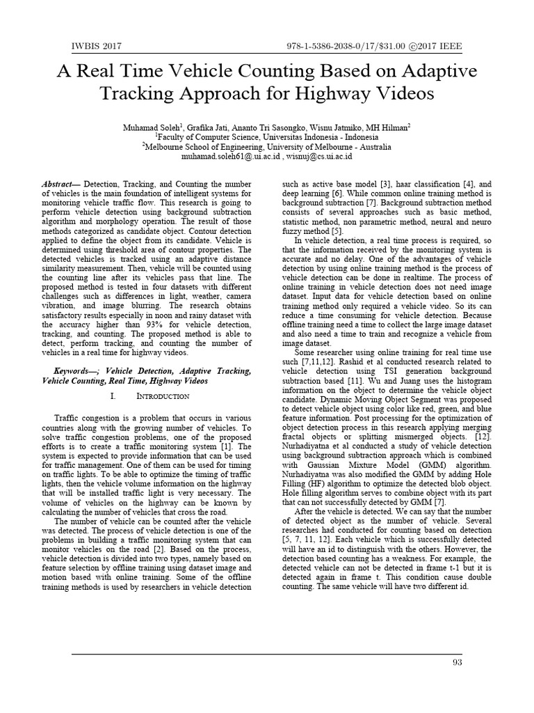 A Real Time Vehicle Counting Based On Adaptive Tracking Approach For ...