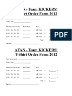 AFAN T-Shirt Order Form