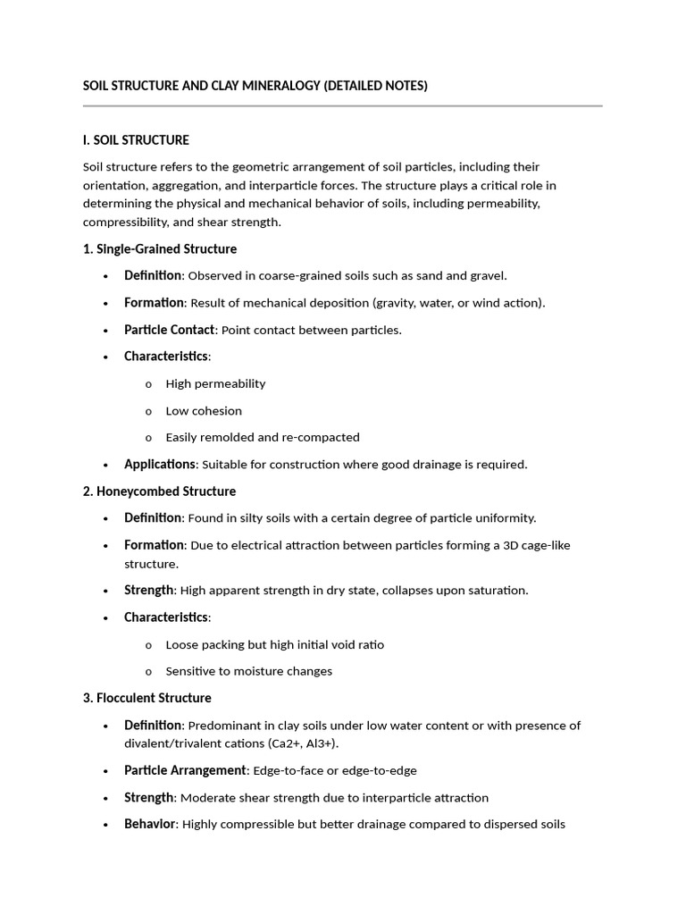 Soil Structure and Clay Mineralogy Guide | PDF | Clay | Soil