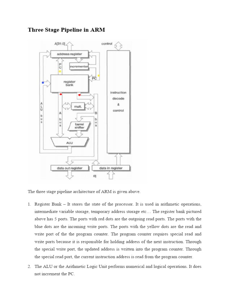 ARM Three Stage Pipeline Overview | PDF | Central Processing Unit ...
