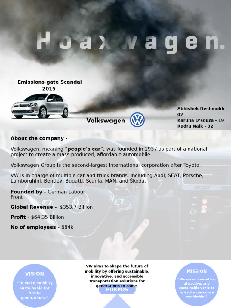 Volkswagen Emissions Scandal Analysis | PDF | Volkswagen | Volkswagen Group