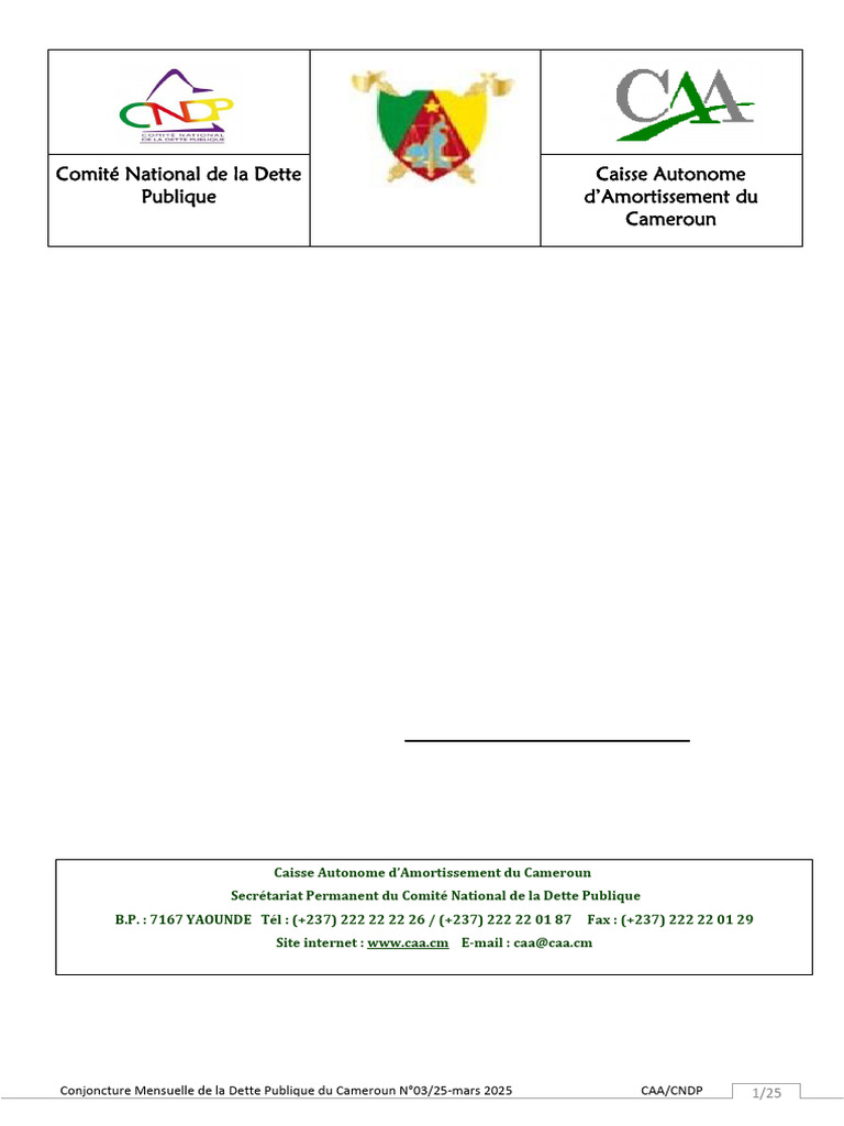 Conjoncture de la Dette Publique 2025 | PDF | Dette publique | Dettes
