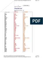 Irregular Verbs Printable