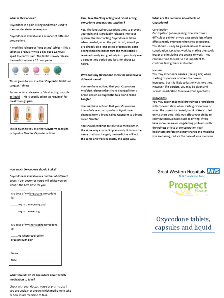 Oxycodone Longtec Patient Leaflet Sept 14 | PDF | Oxycodone | Constipation