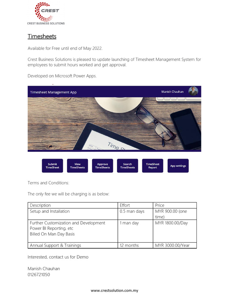 Free Timesheet Management System Offer | PDF