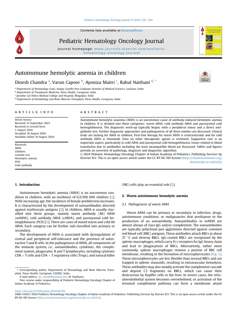 AIHA Science Direct 2024 | PDF | Clinical Pathology | Medicine