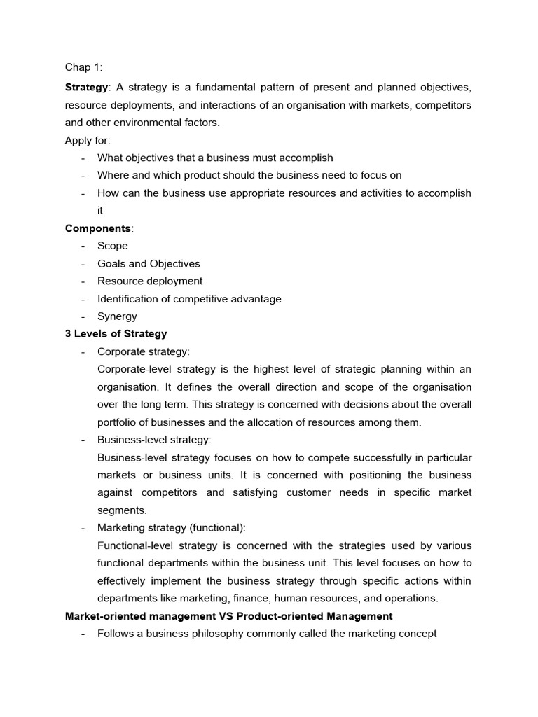 SMM Quiz 1 Summary | PDF | Strategic Management | Forecasting