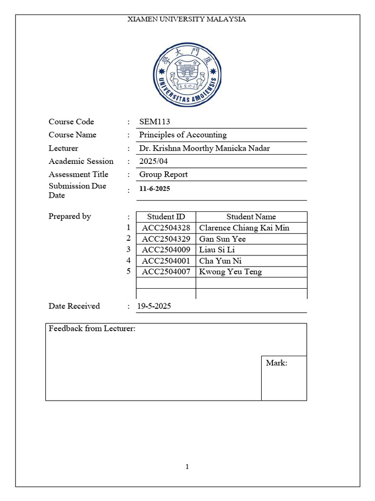 Accounting Report - Group 7 | PDF | Debits And Credits | Equity (Finance)