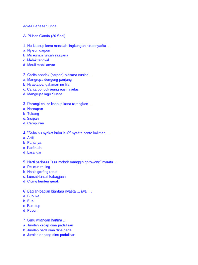 Asaj Bahasa Sunda Kelas 6 Pdf