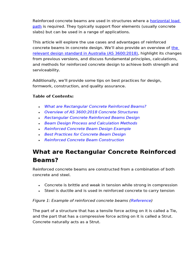Reinforced Concrete Beams | PDF | Beam (Structure) | Bending