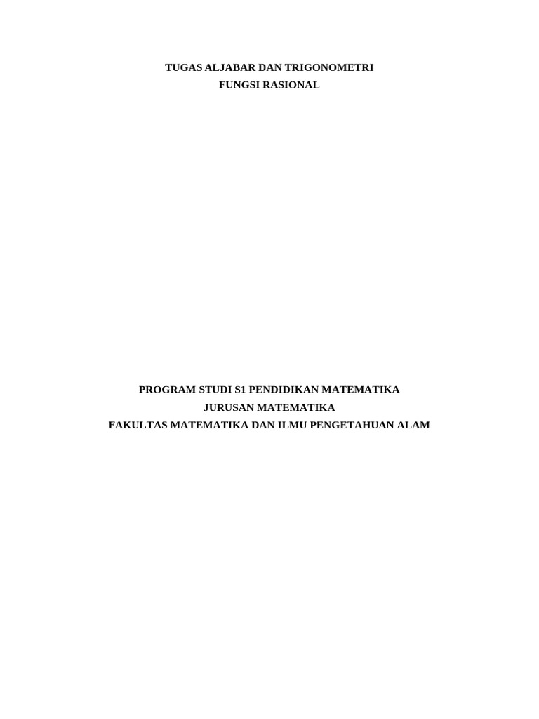 Asimtot dan Fungsi Rasional Kelas 11 | PDF