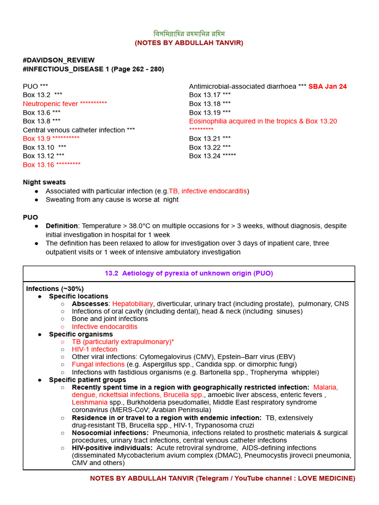 Infectious Disease 1 | PDF | Medicine | Clinical Medicine