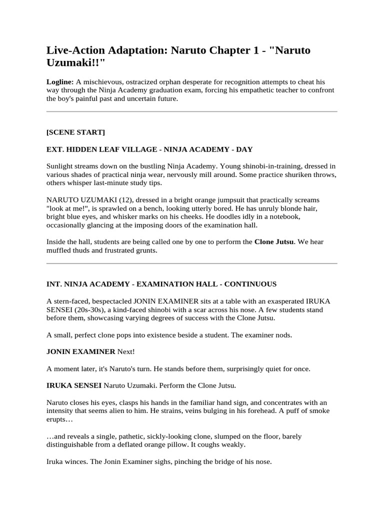 Naruto Chapter 1: Ninja Academy Struggles | PDF