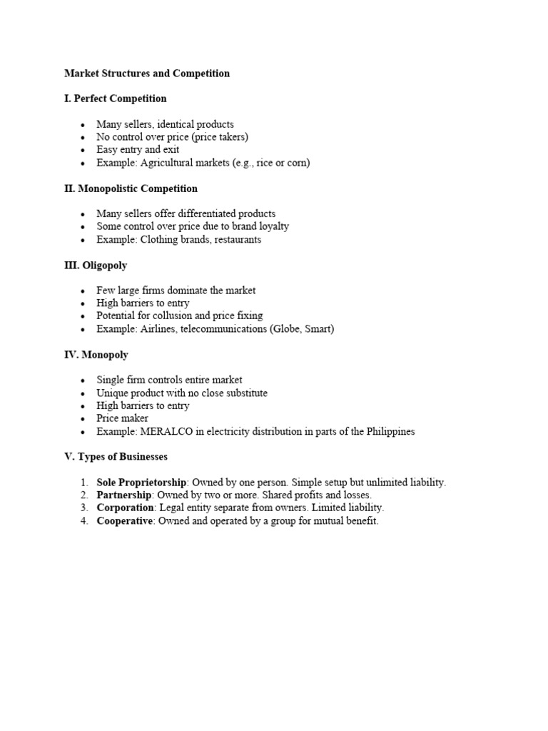 Market Structures and Competition | PDF