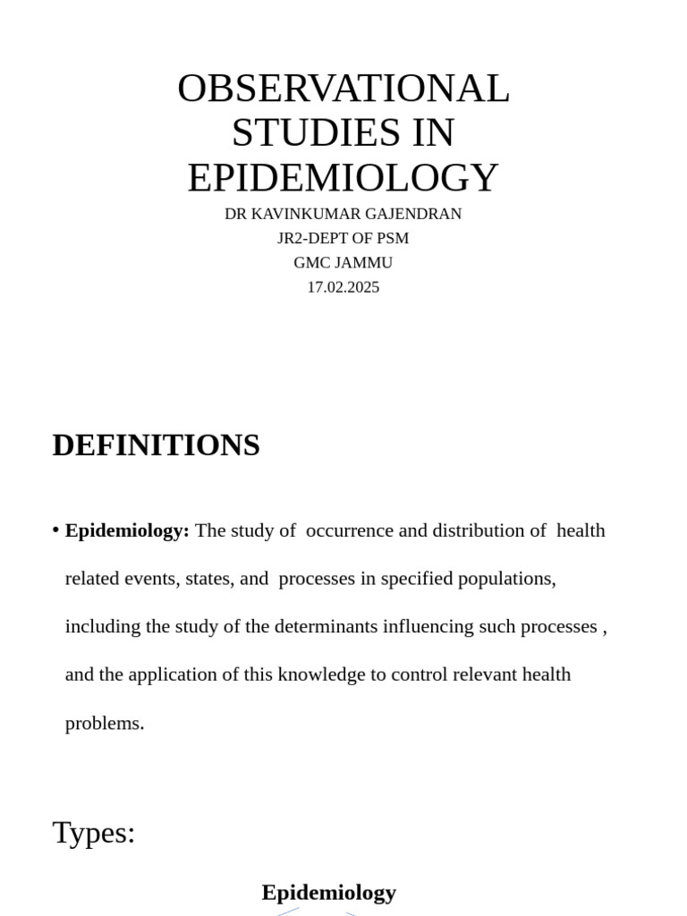 Observational Studies in Epidemiology | PDF | Cohort Study | Relative Risk