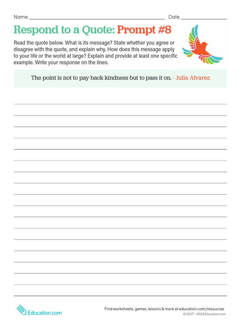 Respond To A Quote Prompt 8 | PDF