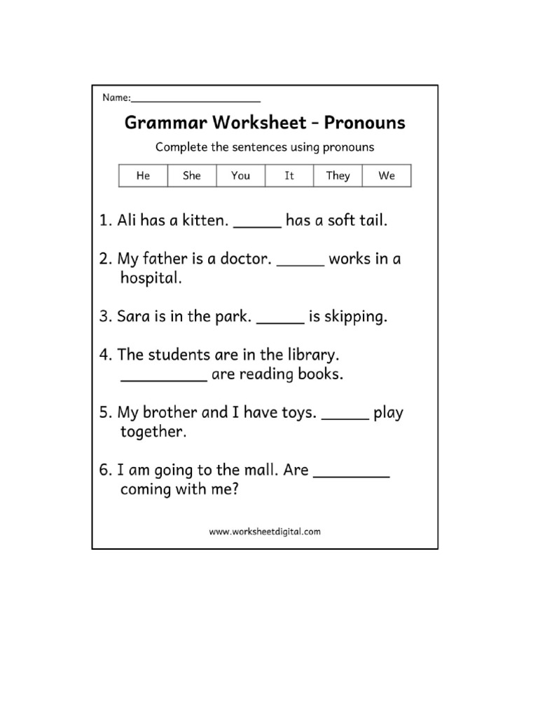 Grammar Worksheet | PDF