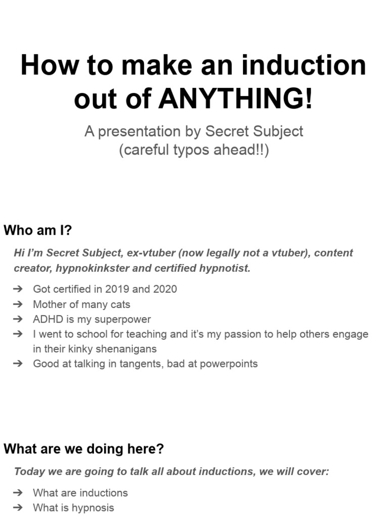 Induction Techniques for Hypnosis | PDF | Hypnosis | Trance