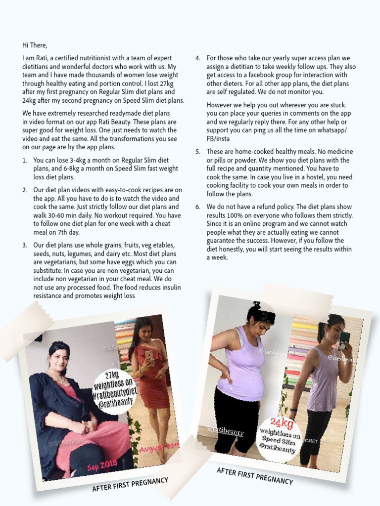 Rati's Speed Slim Diet Challenge | PDF | Dieting | Foods