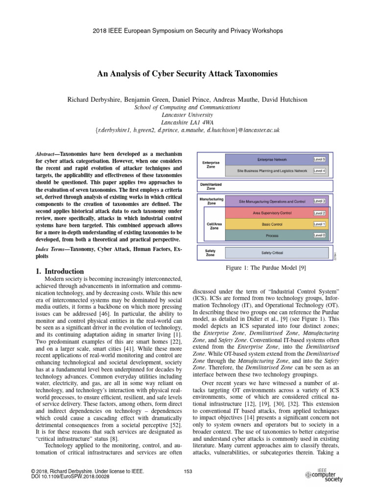 Evaluating Cyber Security Attack Taxonomies | PDF | Computer Security ...