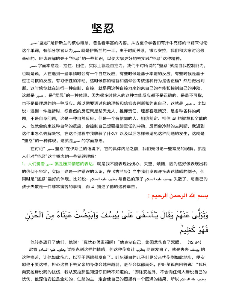 صبر ）坚忍 | PDF