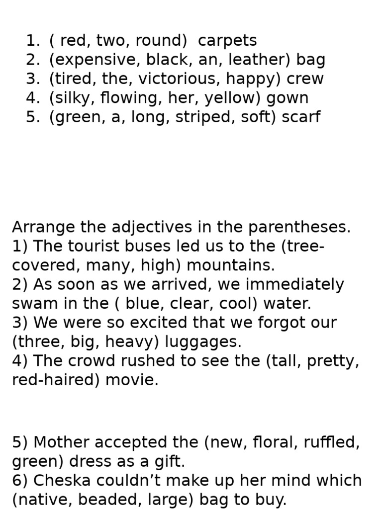 Adjectives in Series | PDF