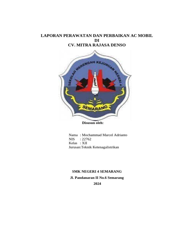 Laporan Perawatan AC Mobil Denso | PDF