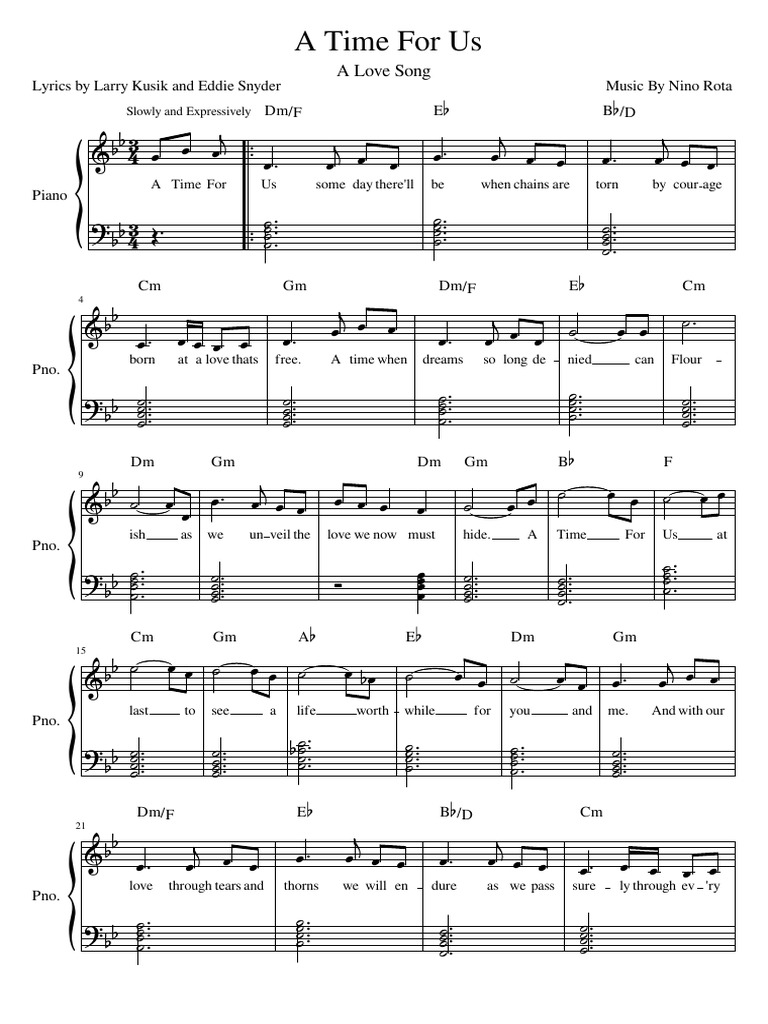 A Time For Us - Love Song Lyrics | PDF