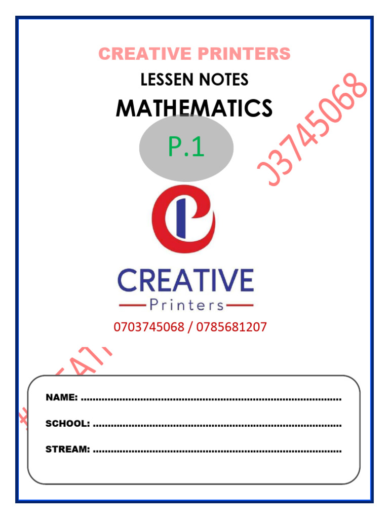 P.1 Mathematics Notes I-Iii | PDF | Subtraction | Weight