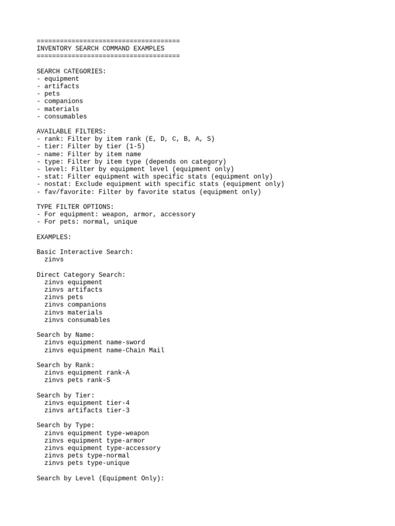 Inventory Search Command Guide | PDF