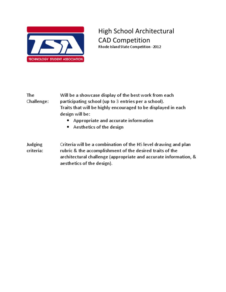 Rhode Island High School CAD Competition | PDF