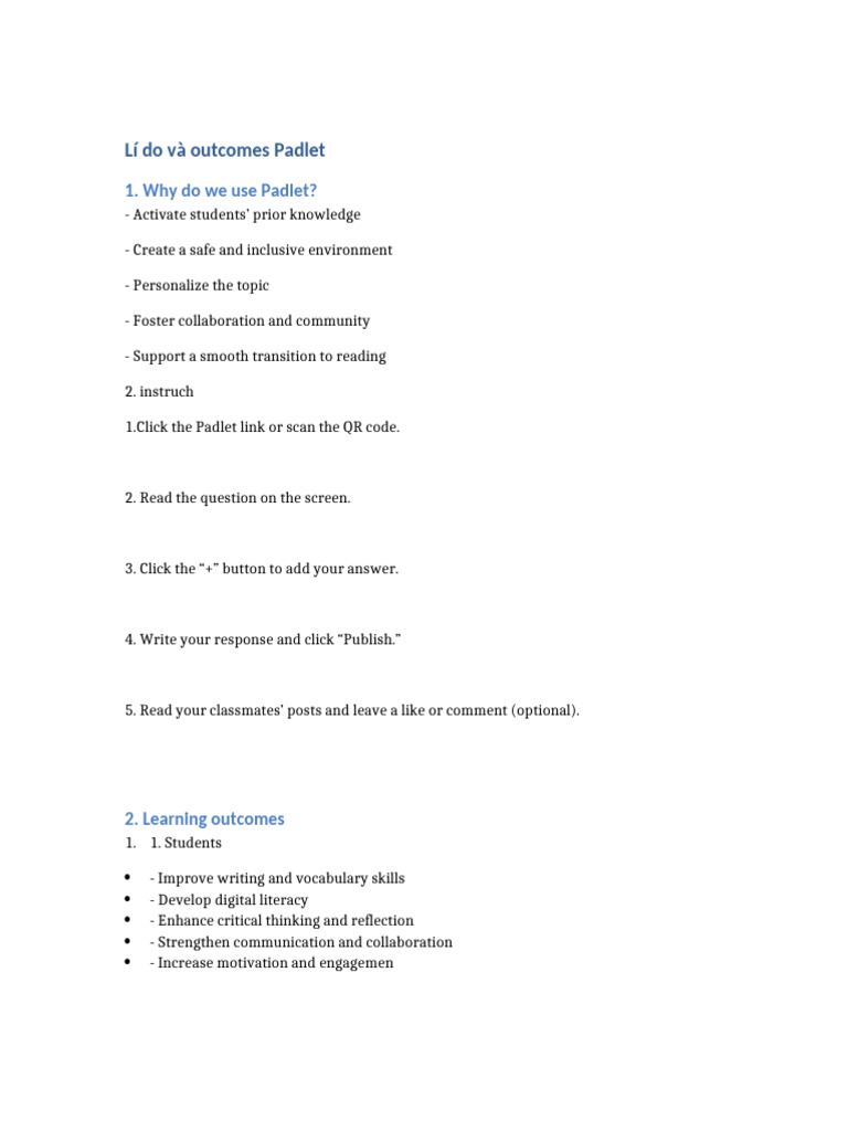 Benefits and Outcomes of Using Padlet | PDF