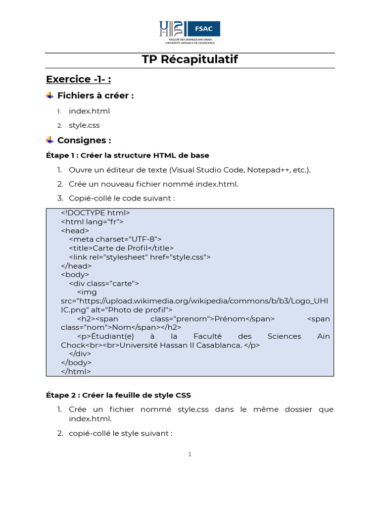 Création d'une carte de profil et TP Word | PDF | Microsoft Word | Logiciel