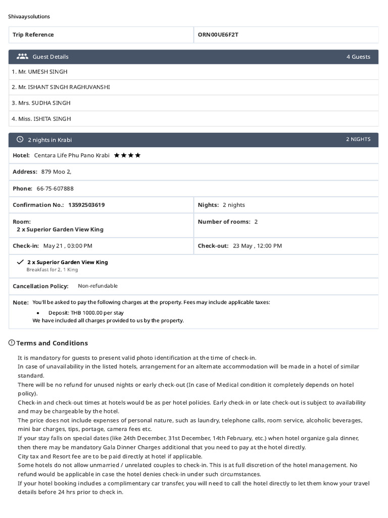 ORN00UE6F2T Hotel Voucher | PDF | Hotel | Fee