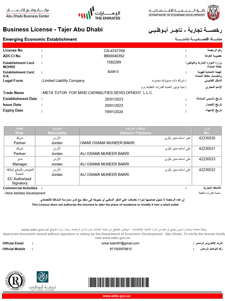 Thiqa Tutoring LICENSE - 2023 | PDF | Business Law | Intellectual ...