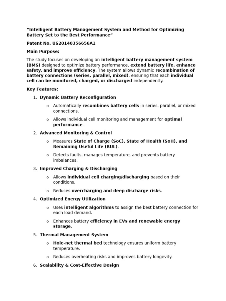 Intelligent Battery Management System Optimization | PDF | Electric ...