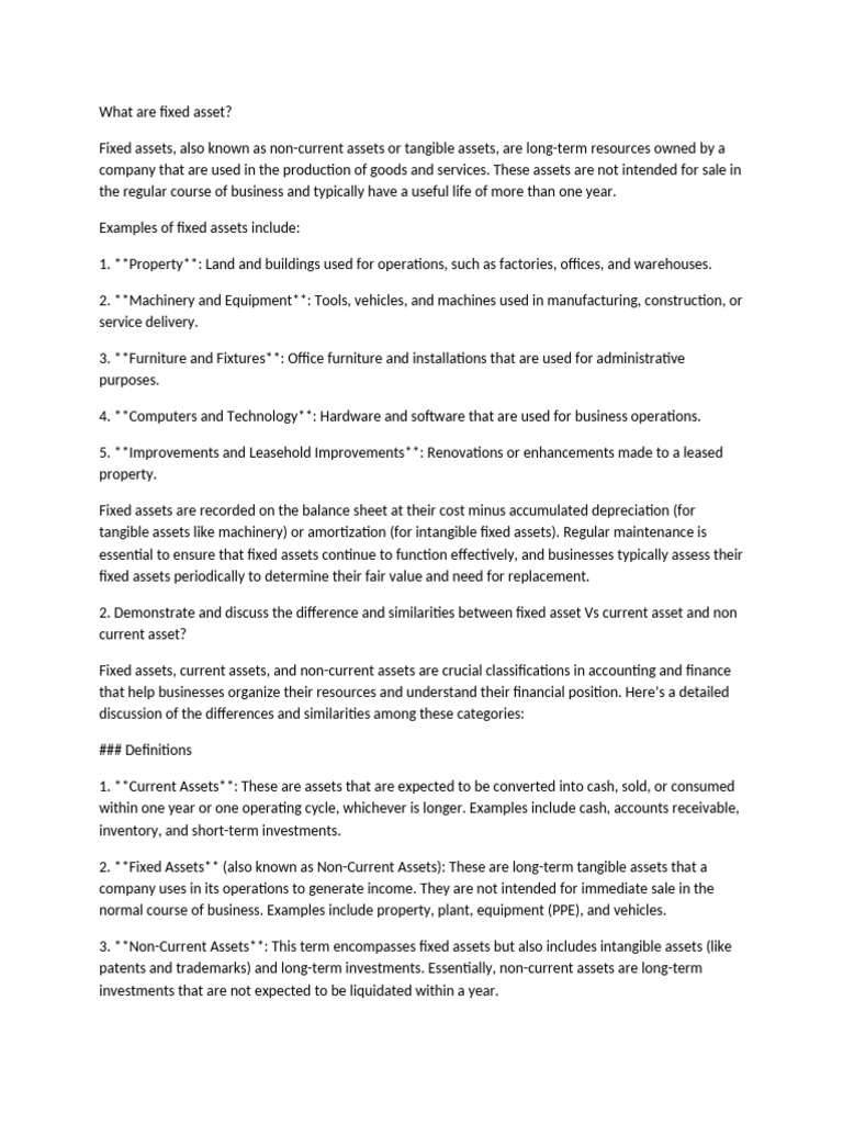 Understanding Fixed Assets Explained | PDF | Expense | Inventory